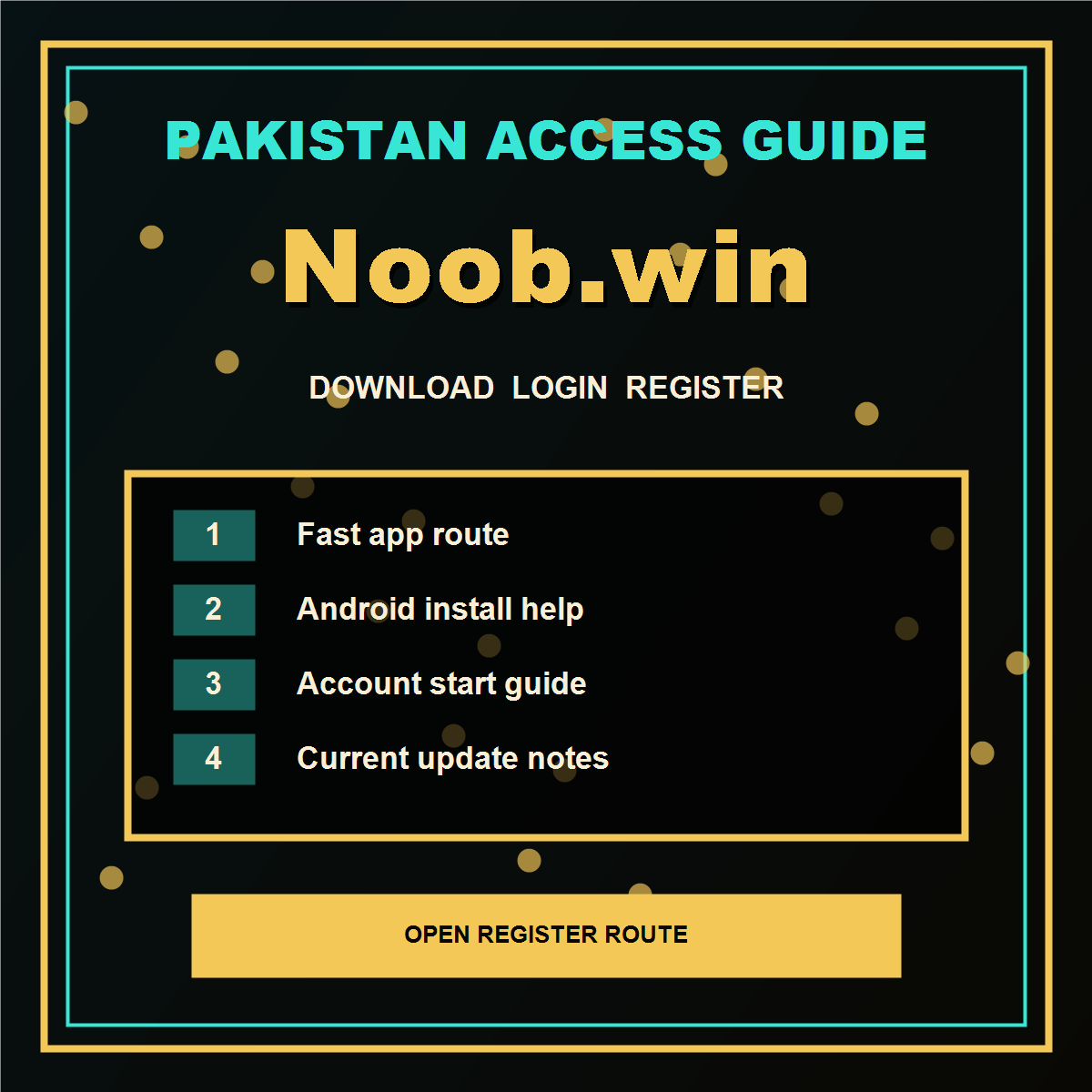 Noob.win Pakistan alternative route poster